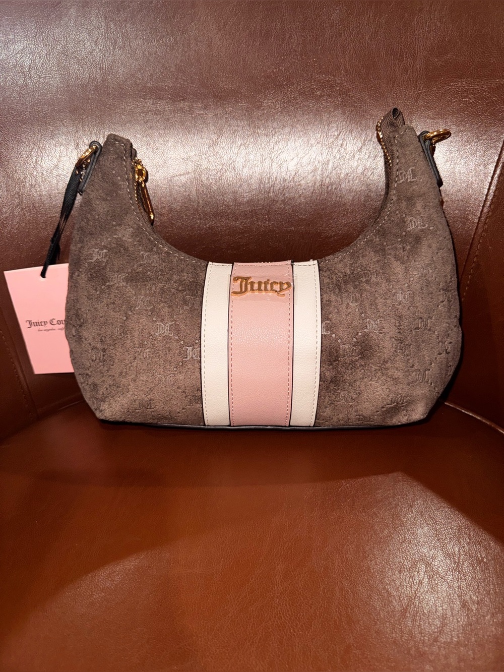 NWT Juicy Couture Bright and Bold Shoulder Bag Iced Coffee Y2K
